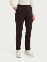 Pantalone dritto con tasche in Cashmere Compact Marroni Donna - Ragno