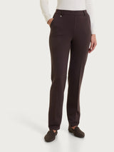Pantalone dritto con tasche in Cashmere Compact Marroni Donna - Ragno