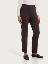 Pantalone dritto con tasche in Cashmere Compact Marroni Donna - Ragno