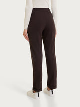 Pantalone dritto con tasche in Cashmere Compact Marroni Donna - Ragno
