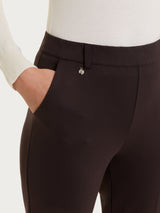 Pantalone dritto con tasche in Cashmere Compact Marroni Donna - Ragno