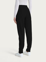 Pantalone a sigaretta con risvolto in Cashmere Compact Neri Donna - Ragno