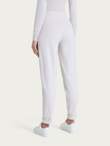 Pantalone a sigaretta con risvolto in Cashmere Compact Bianchi Donna - Ragno