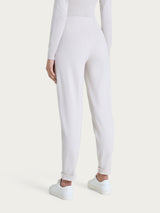 Pantalone a sigaretta con risvolto in Cashmere Compact Bianchi Donna - Ragno