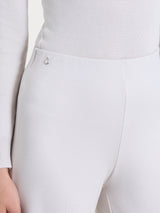 Pantalone a sigaretta con risvolto in Cashmere Compact Bianchi Donna - Ragno