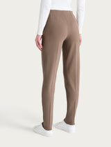 Pantalone a sigaretta con risvolto in Cashmere Compact Marroni Donna - Ragno