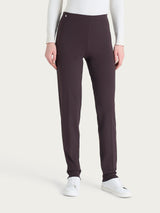 Pantalone a sigaretta con risvolto in Compact con Cashmere Marroni Donna - Ragno