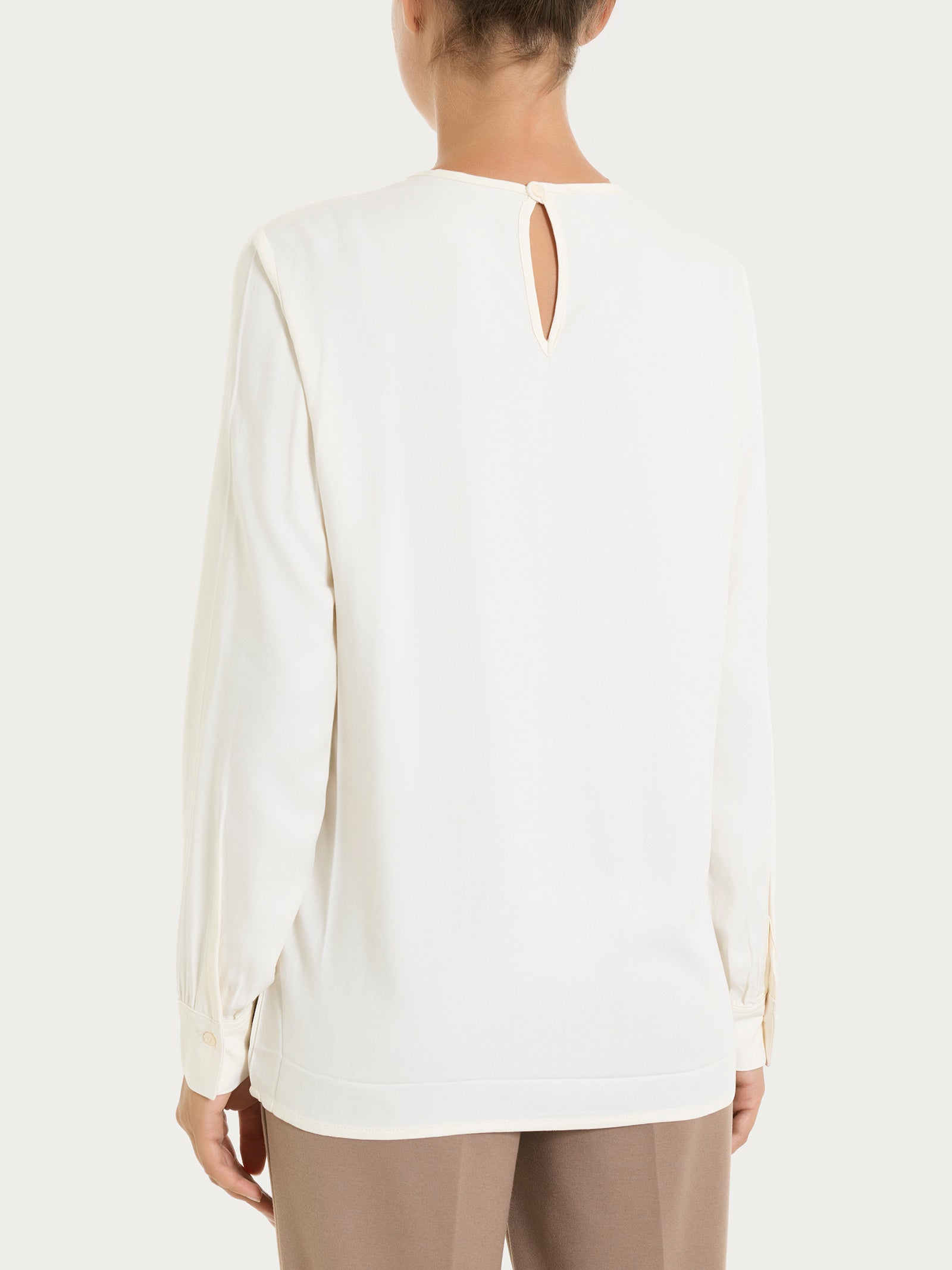 Blusa girocollo in Winter Ecoseta Bianchi Donna - Ragno