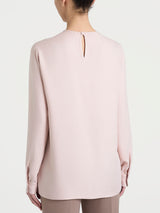 Blusa girocollo in Winter Ecoseta Rosa Donna - Ragno