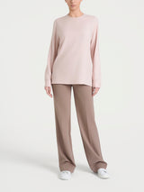 Blusa girocollo in Winter Ecoseta Rosa Donna - Ragno