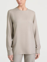 Blusa girocollo in Winter Ecoseta Grigi Donna - Ragno