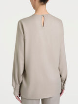 Blusa girocollo in Winter Ecoseta Grigi Donna - Ragno