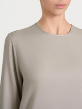 Blusa girocollo in Winter Ecoseta Grigi Donna - Ragno