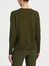 Maglia girocollo con fantasia check diagonale in Super Soft Verdi Donna - Ragno