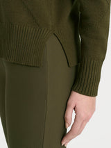 Maglia girocollo con fantasia check diagonale in Super Soft Verdi Donna - Ragno