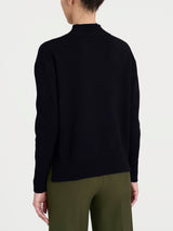 Lupetto con fantasia check diagonale in Super Soft	 Neri Donna - Ragno