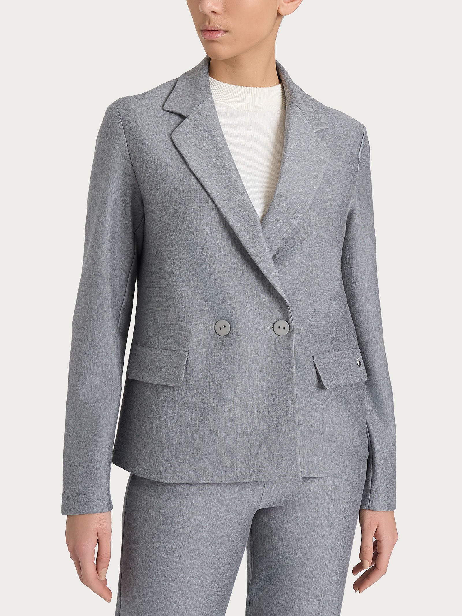 Blazer doppio petto in Compact Grigio – Ragno