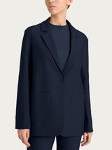Blazer over con un bottone in Compact Blu Donna - Ragno