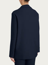 Blazer over con un bottone in Compact Blu Donna - Ragno