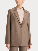 Blazer over con un bottone in Compact Marroni Donna - Ragno