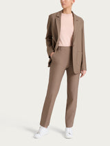 Blazer over con un bottone in Compact Marroni Donna - Ragno
