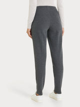 Pantalone chino slim con tasche in Japanese Fleece Neri Donna - Ragno