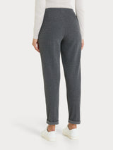 Pantalone chino slim con tasche in Japanese Fleece Neri Donna - Ragno