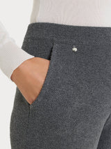 Pantalone chino slim con tasche in Japanese Fleece Neri Donna - Ragno