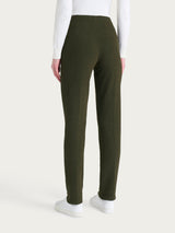 Pantalone chino slim con tasche in Japanese Fleece Verdi Donna - Ragno