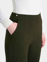 Pantalone chino slim con tasche in Japanese Fleece Verdi Donna - Ragno
