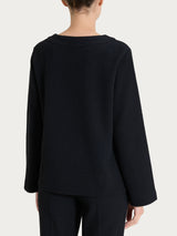 Felpa girocollo in Japanese Fleece Neri Donna - Ragno