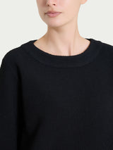 Felpa girocollo in Japanese Fleece Neri Donna - Ragno