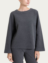 Felpa girocollo in Japanese Fleece Neri Donna - Ragno