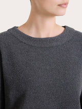 Felpa girocollo in Japanese Fleece Neri Donna - Ragno