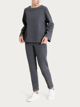 Felpa girocollo in Japanese Fleece Neri Donna - Ragno