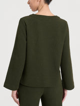 Felpa girocollo in Japanese Fleece Verdi Donna - Ragno