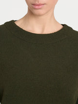 Felpa girocollo in Japanese Fleece Verdi Donna - Ragno