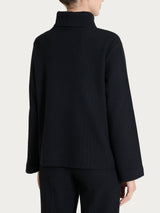 Felpa con collo a ciambella in Japanese Fleece Neri Donna - Ragno