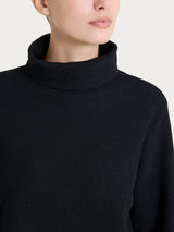 Felpa con collo a ciambella in Japanese Fleece Neri Donna - Ragno