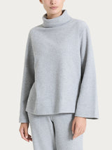 Felpa con collo a ciambella in Japanese Fleece Neri Donna - Ragno