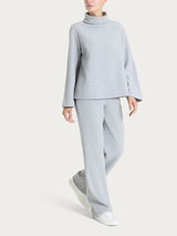 Felpa con collo a ciambella in Japanese Fleece Neri Donna - Ragno