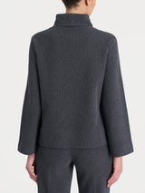 Felpa con collo a ciambella in Japanese Fleece Neri Donna - Ragno