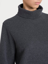 Felpa con collo a ciambella in Japanese Fleece Neri Donna - Ragno