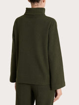 Felpa con collo a ciambella in Japanese Fleece Verdi Donna - Ragno