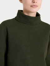 Felpa con collo a ciambella in Japanese Fleece Verdi Donna - Ragno