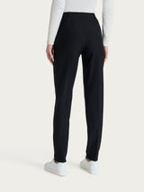 Pantalone chino slim con tasche e risvolto in Compact Neri Donna - Ragno