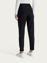 Pantalone chino slim con tasche e risvolto in Compact Neri Donna - Ragno