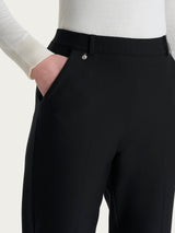 Pantalone chino slim con tasche e risvolto in Compact Neri Donna - Ragno