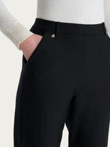 Pantalone chino slim con tasche e risvolto in Compact Neri Donna - Ragno