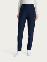 Pantalone chino slim con tasche e risvolto in Compact Blu Donna - Ragno